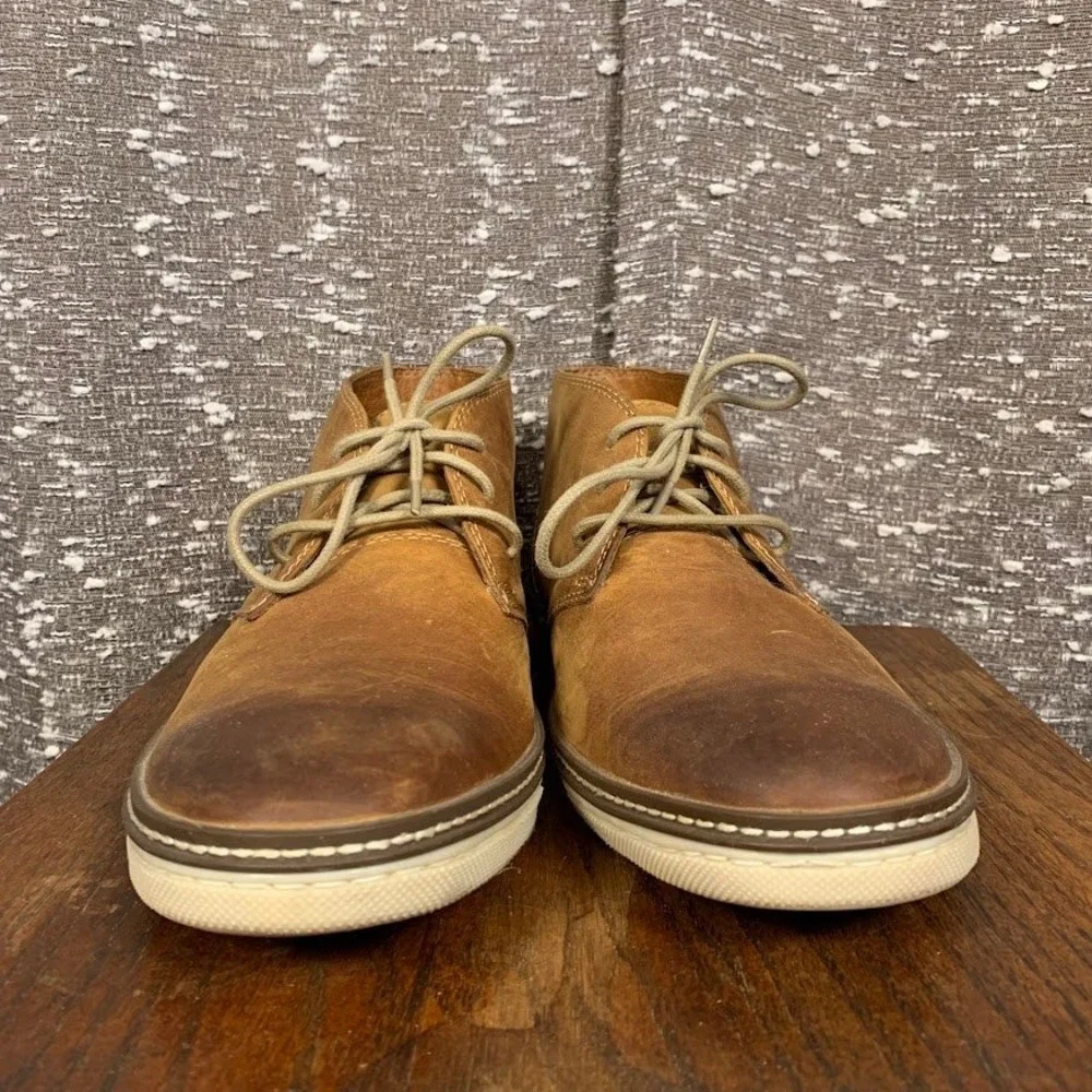 Johnston & Murphy Tan Leather McGuffey Chukka Boots Lace Up Mens 9.5